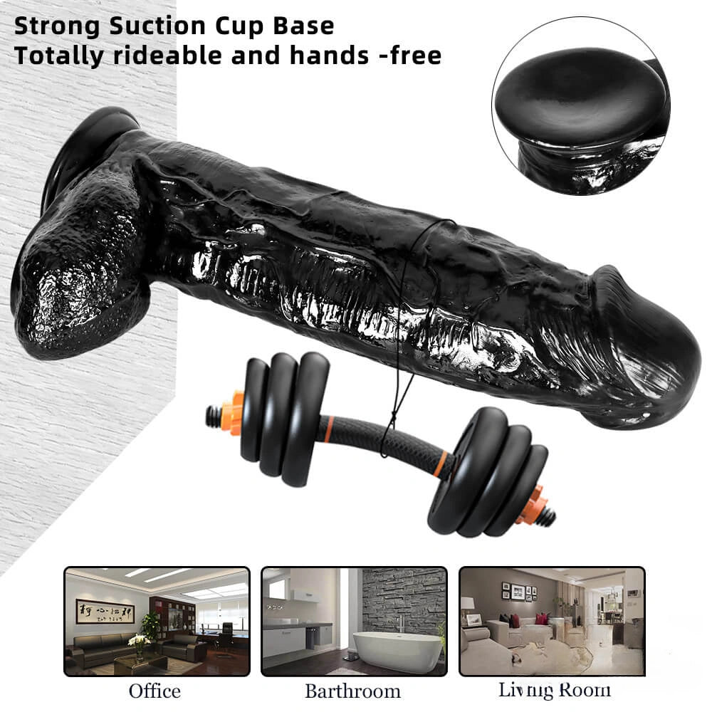 11.81in 16.53in 18.11in Huge Thick Black Dildos For Anus Vagina