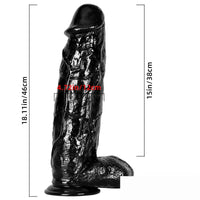 11.81in 16.53in 18.11in Huge Thick Black Dildos For Anus Vagina