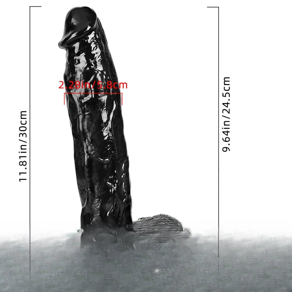 11.81in 16.53in 18.11in Huge Thick Black Dildos For Anus Vagina