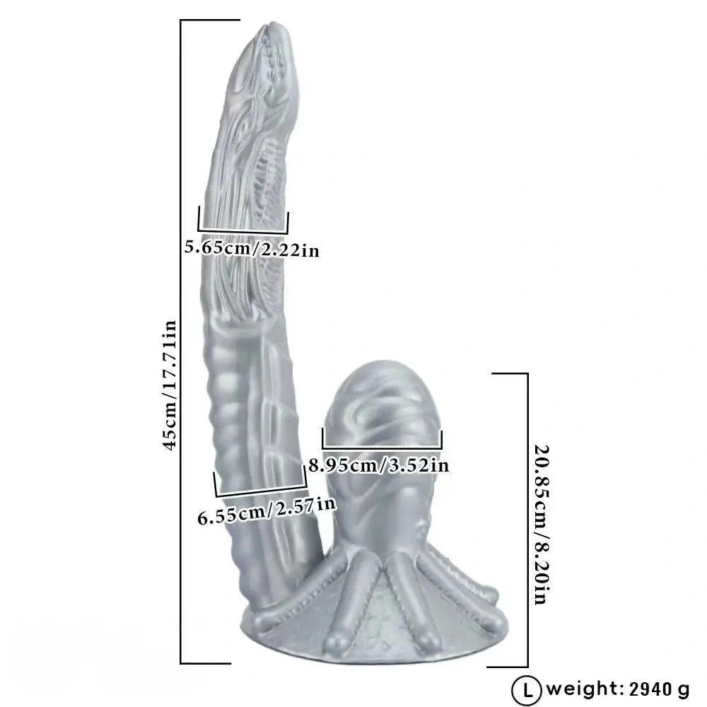 11.81in 17.7in Dual Ended Alien Anal Plug Soft Fantasy Dildo For Halloween