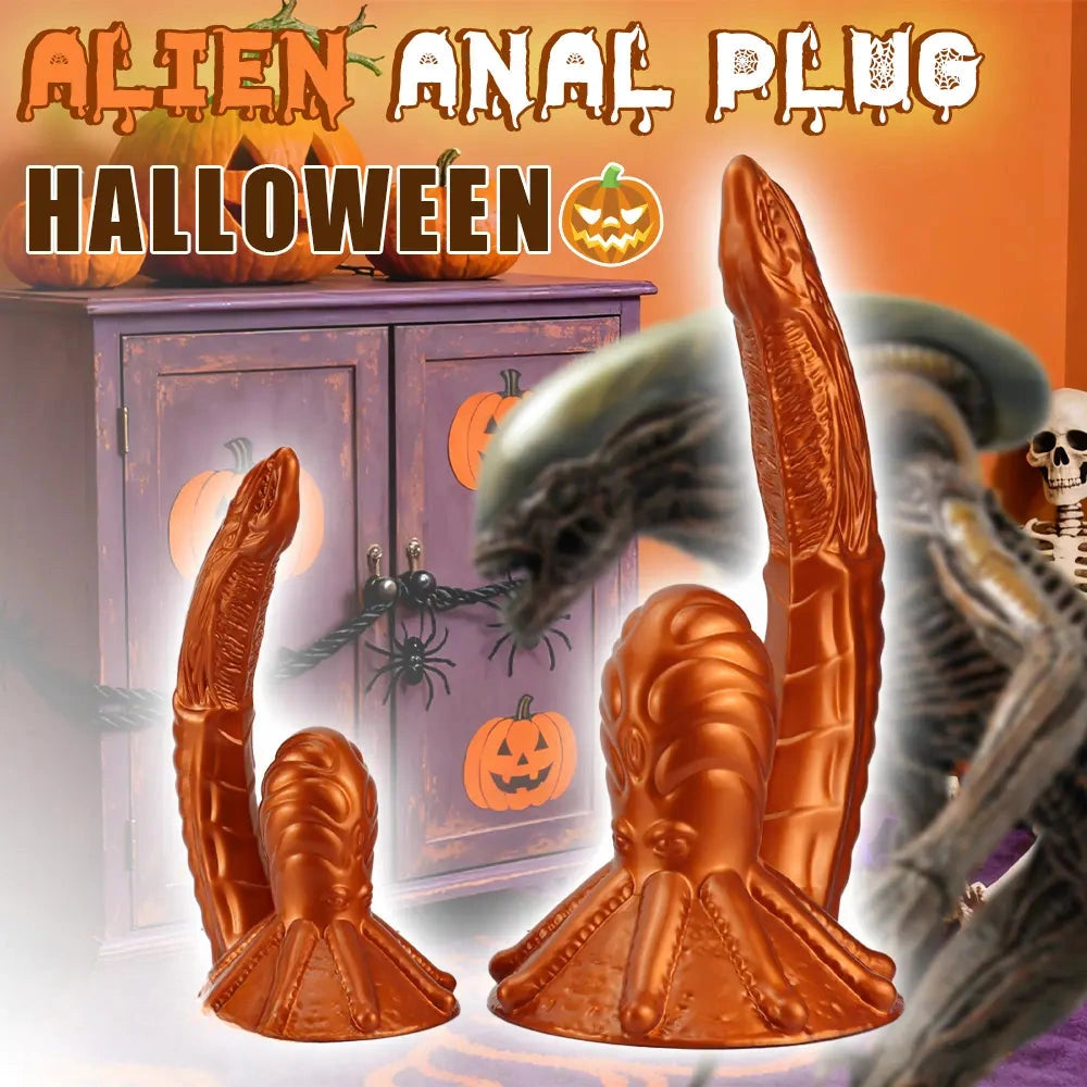 11.81in 17.7in Dual Ended Alien Anal Plug Soft Fantasy Dildo For Halloween