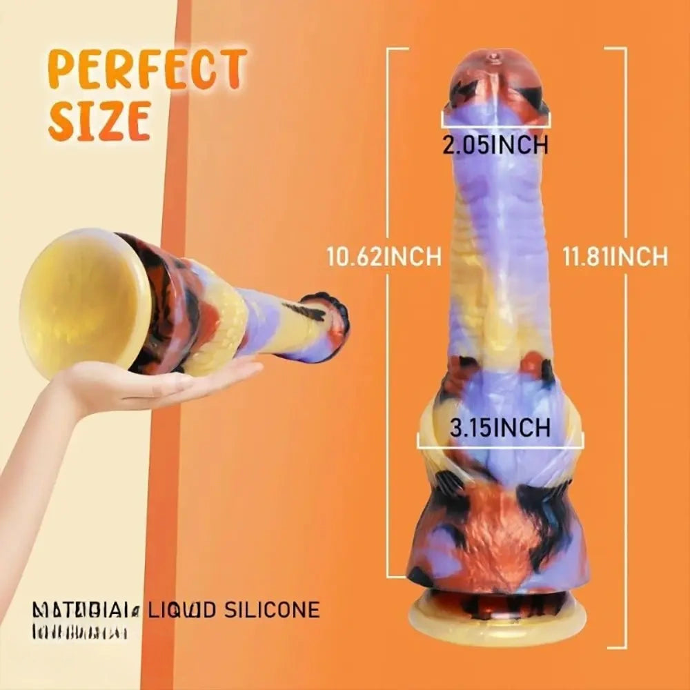 11.81in Monster Big Fantasy Dragon Knot Silicone Soft Dildo For Animal Cock