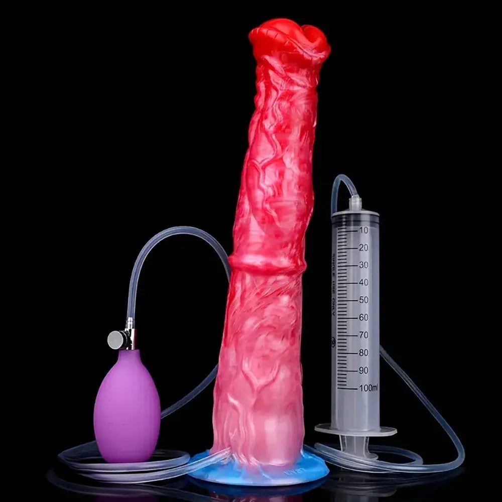 11.81in Realistic Horse Cock Inflatable Big Manual Pump Reusable Dildo