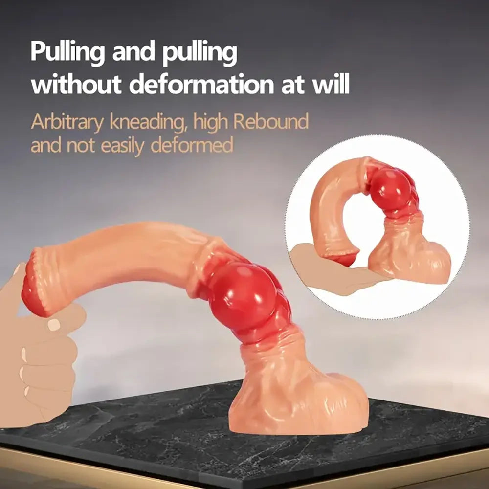 11.8in 13.3in 14.9in Big Long Knot Dog Cock Dildo For G-Point Teasing