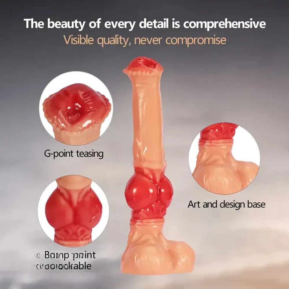 11.8in 13.3in 14.9in Big Long Knot Dog Cock Dildo For G-Point Teasing