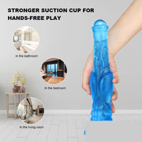 11.8in Big Blue Dildo Long Horse Thick Dildo Sex Toy Without Eggs