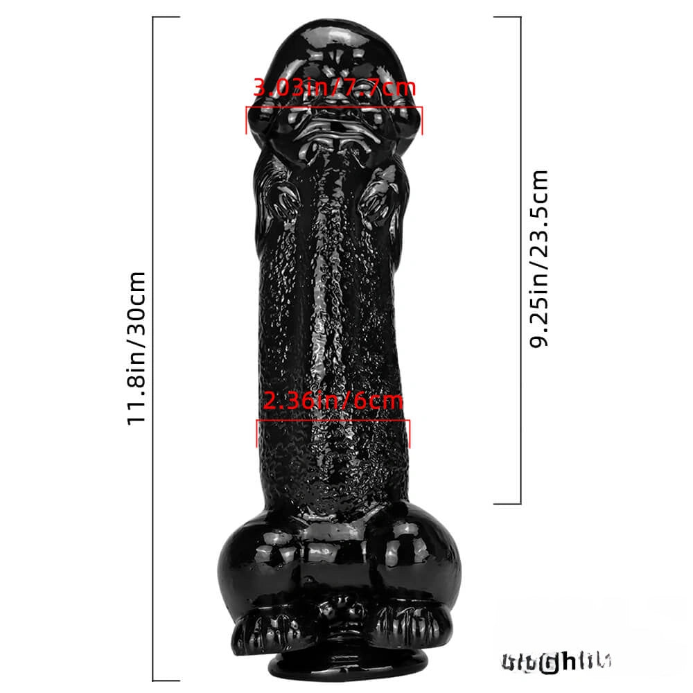 11.8in Big Thick Spiked Dildo Realistic Glans Sex Toy With Sucker