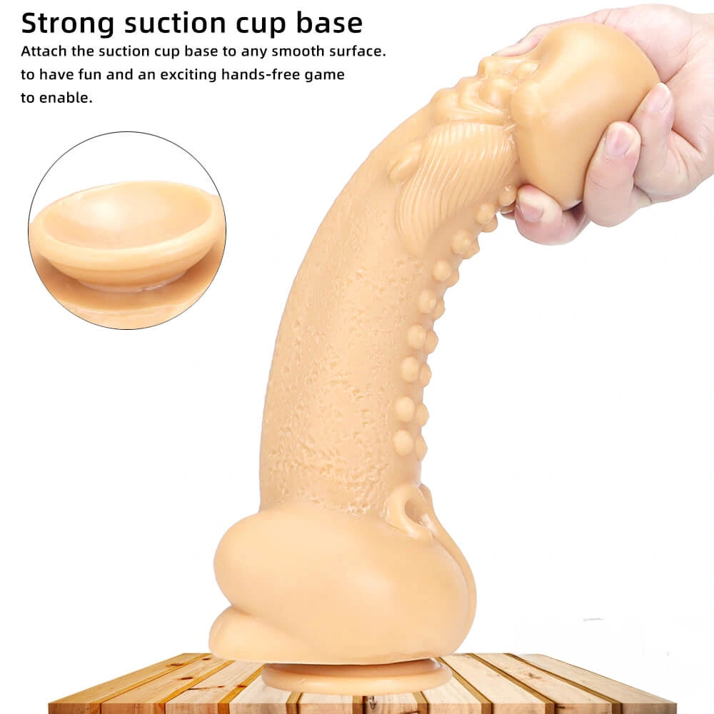 11.8in Big Thick Spiked Dildo Realistic Glans Sex Toy With Sucker