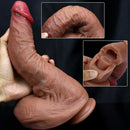 11.8in Huge Soft Lifelike Realistic Skin Thick Cock Double Layer Dildo