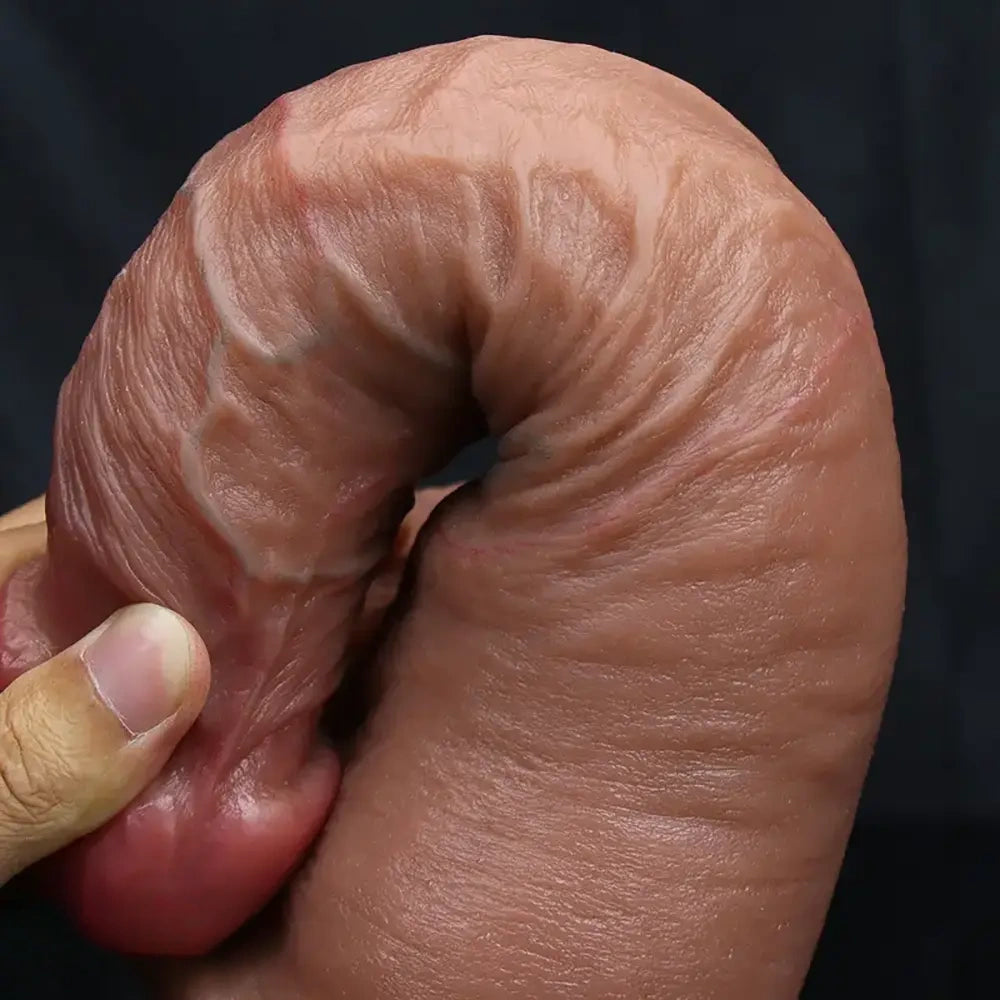11.8in Huge Soft Lifelike Realistic Skin Thick Cock Double Layer Dildo