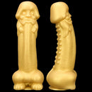 11.8in Liquid Large Soft Silicone Fantasy Thick Gold Anal Dildo