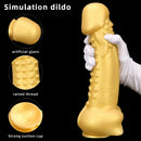 11.8in Liquid Large Soft Silicone Fantasy Thick Gold Anal Dildo