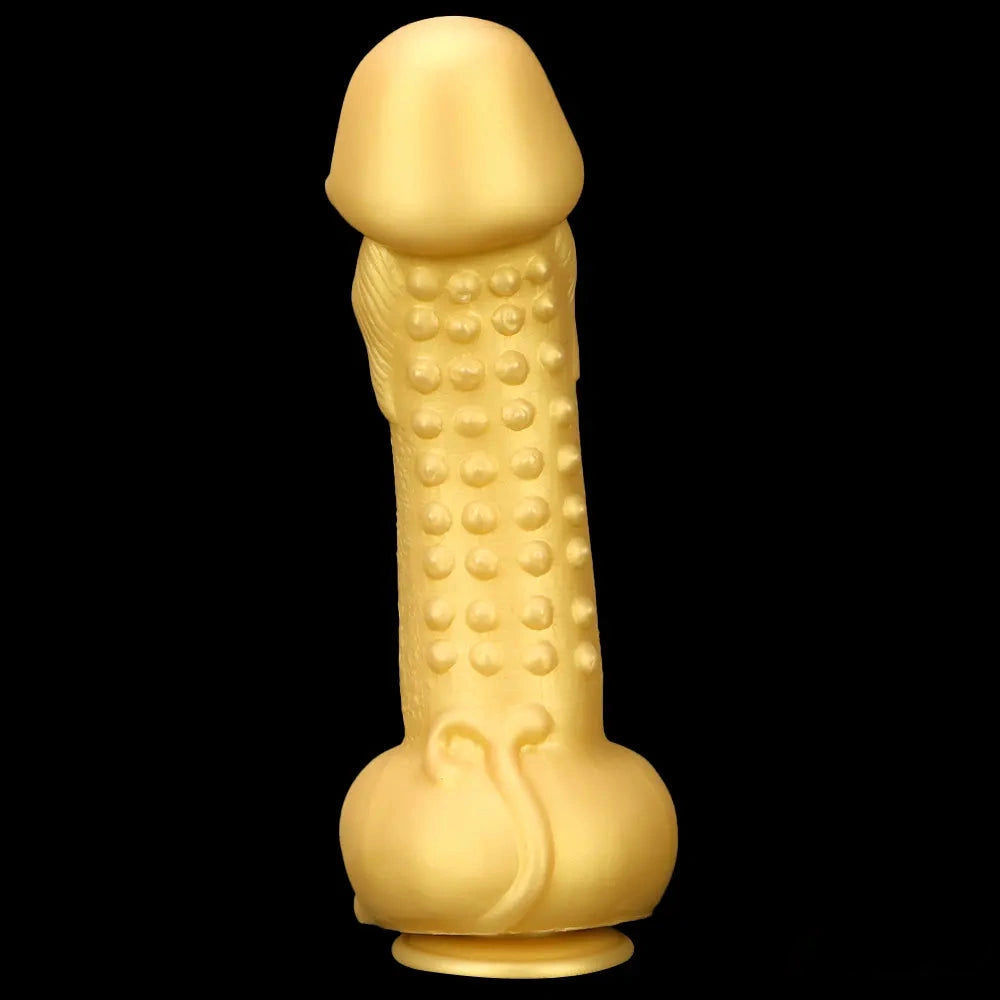 11.8in Liquid Large Soft Silicone Fantasy Thick Gold Anal Dildo