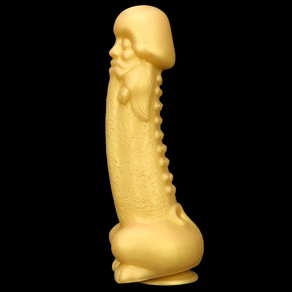 11.8in Liquid Large Soft Silicone Fantasy Thick Gold Anal Dildo