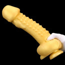 11.8in Liquid Large Soft Silicone Fantasy Thick Gold Anal Dildo