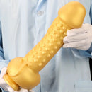 11.8in Liquid Large Soft Silicone Fantasy Thick Gold Anal Dildo