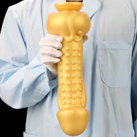 11.8in Liquid Large Soft Silicone Fantasy Thick Gold Anal Dildo