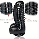 11.8in Realistic Big Black Uncut Spiked Thick Dildo For Female Male