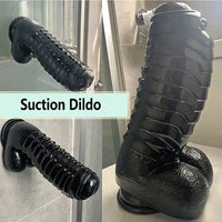 11.8in Realistic Big Black Uncut Spiked Thick Dildo For Female Male