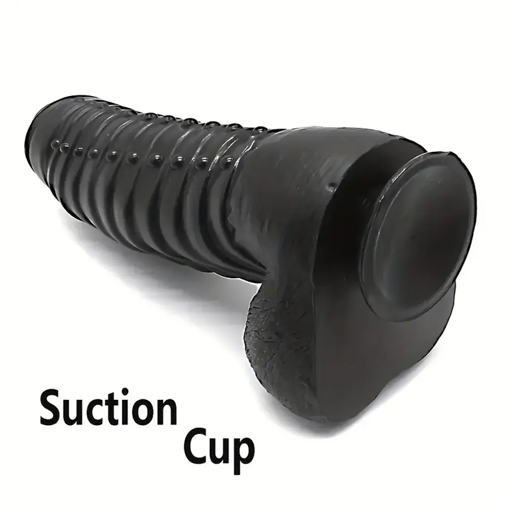 11.8in Realistic Big Black Uncut Spiked Thick Dildo For Female Male