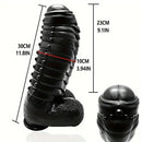 11.8in Realistic Big Black Uncut Spiked Thick Dildo For Female Male