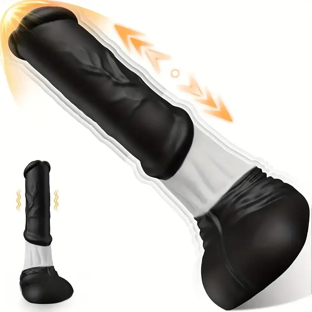 11.8in Silicone Vibrating Thrusting Horse Cock Soft Big Dildo For Women