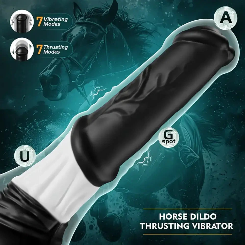 11.8in Silicone Vibrating Thrusting Horse Cock Soft Big Dildo For Women