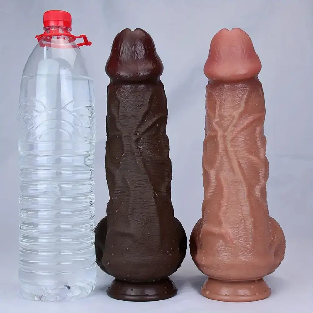 11.8in Thick Realistic Veins Huge Soft Dildo Double-layer Silicone Cock