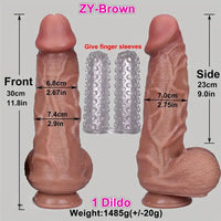 11.8in Thick Realistic Veins Huge Soft Dildo Double-layer Silicone Cock