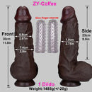11.8in Thick Realistic Veins Huge Soft Dildo Double-layer Silicone Cock