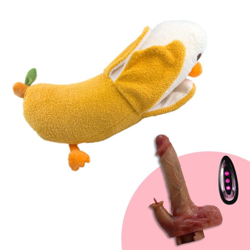Plüsch-Dildo-Maschine, Stoß- und Leck-Dildo-Maschine, Sexspielzeug mit Fernbedienung