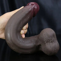 11in Ebony Silicone Dildo Female Soft Real Adult Couple Flirting Toy