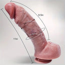 11in Huge Thick Realistic Large Silicone Dildo With Wide Ball Curved Waves