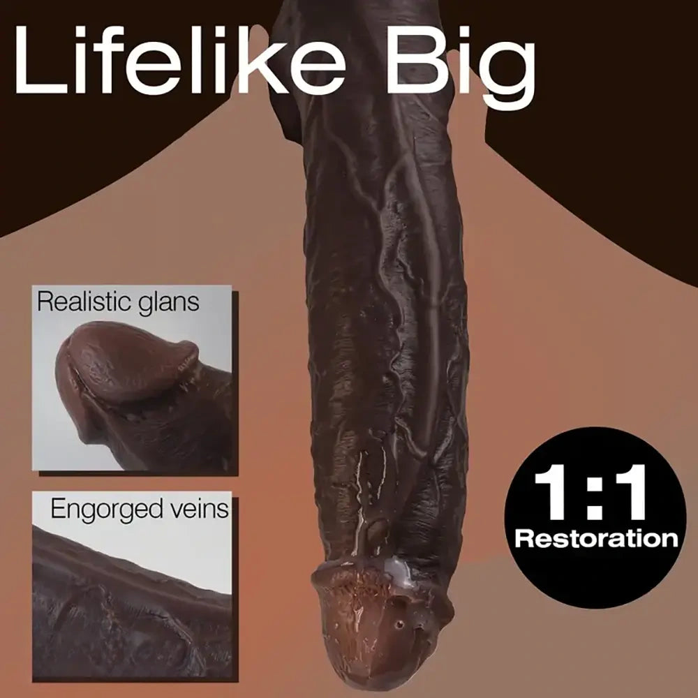 11in Realistic Big Skin-like Silicone Soft Dildo For Women Couples