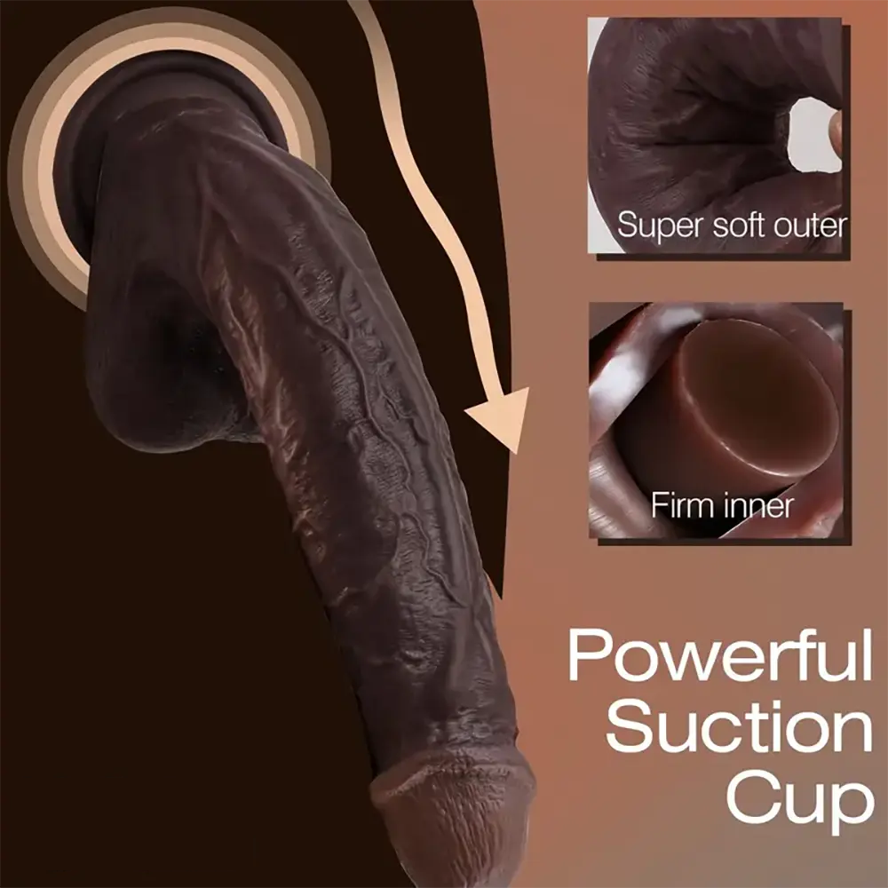 11in Realistic Big Skin-like Silicone Soft Dildo For Women Couples