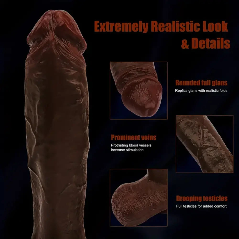 11in Realistic Big Skin-like Silicone Soft Dildo For Women Couples