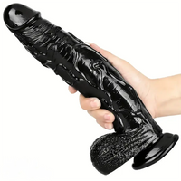 11in Thick Black Giant Solid Color Dildo Hand Wash Only For Adult Toy