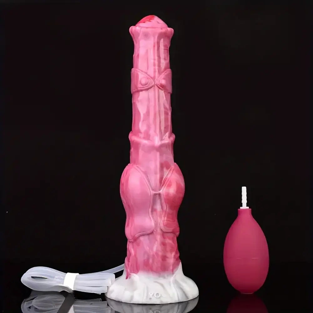 12.01in Silicone Anal Probe Horse Squirting Dildo With Water Jet