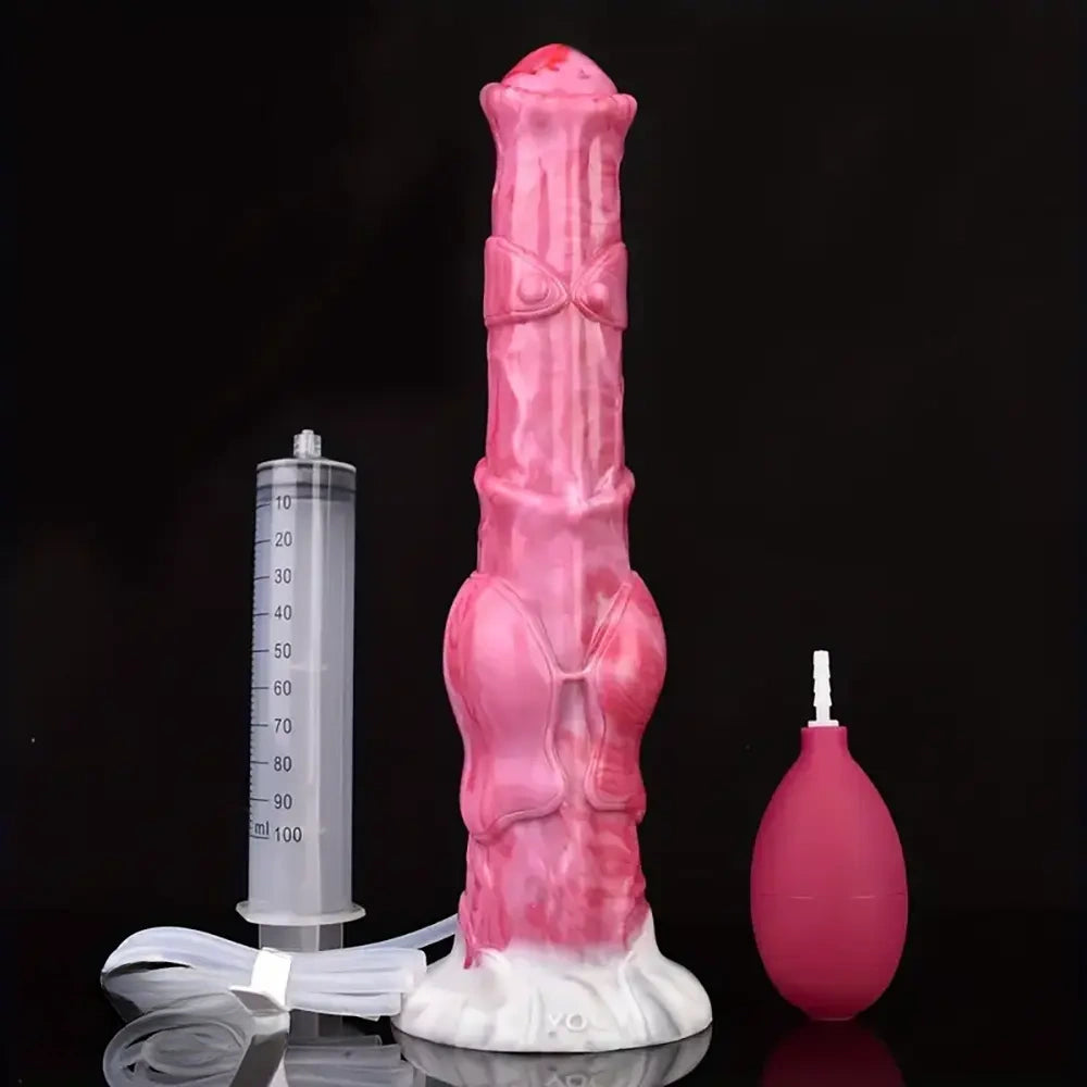 12.01in Silicone Anal Probe Horse Squirting Dildo With Water Jet