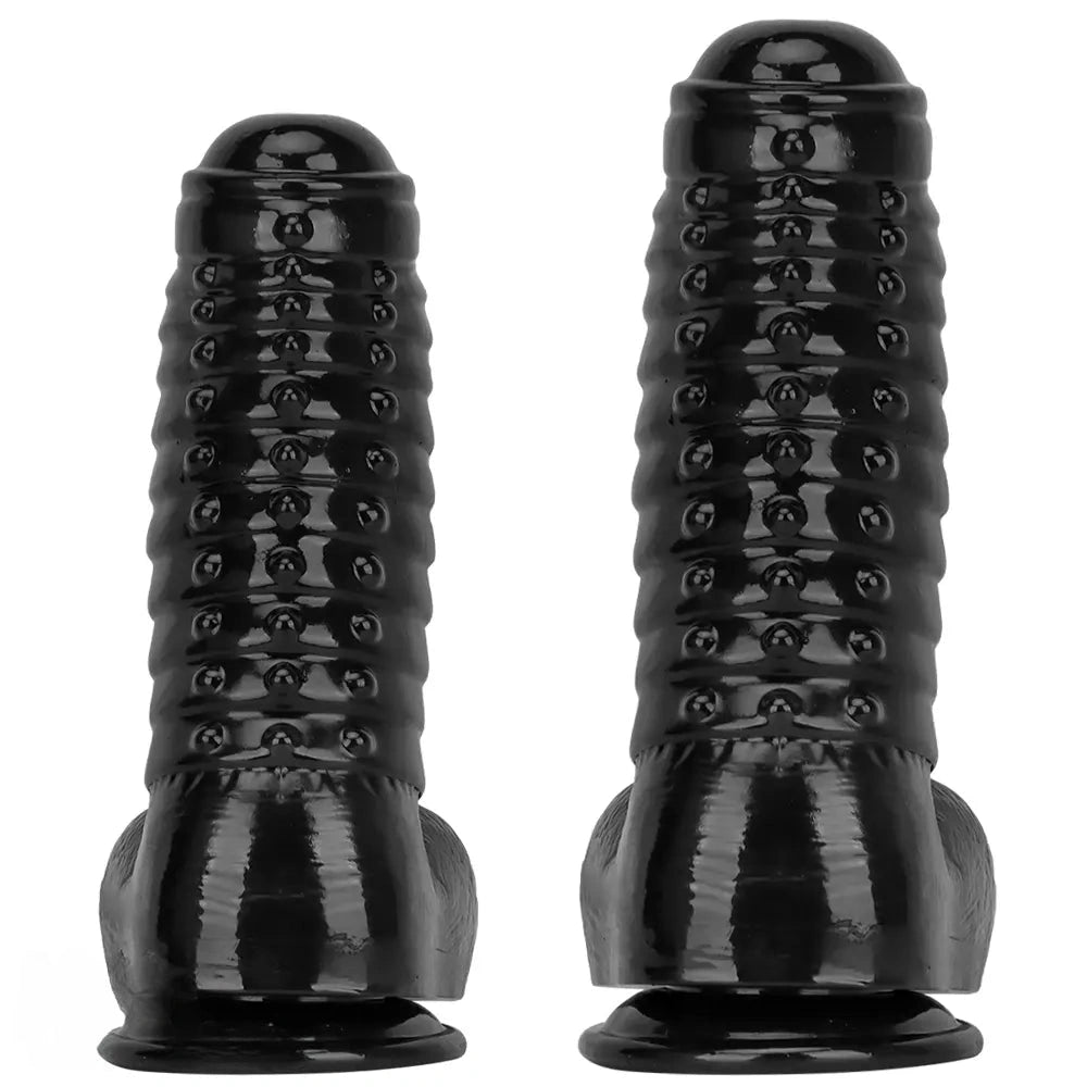 12.2in 13.38in Black PVC Large Thick Giant Caterpillar Anal Dilation Dildo