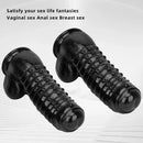 12.2in 13.38in Black PVC Large Thick Giant Caterpillar Anal Dilation Dildo