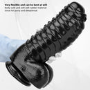 12.2in 13.38in Black PVC Large Thick Giant Caterpillar Anal Dilation Dildo