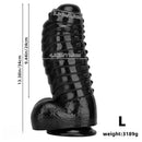 12.2in 13.38in Black PVC Large Thick Giant Caterpillar Anal Dilation Dildo