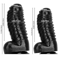12.2in 13.38in Black PVC Large Thick Giant Caterpillar Anal Dilation Dildo