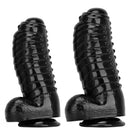 12.2in 13.38in Black PVC Large Thick Giant Caterpillar Anal Dilation Dildo