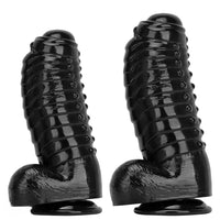 12.2in 13.38in Black PVC Large Thick Giant Caterpillar Anal Dilation Dildo