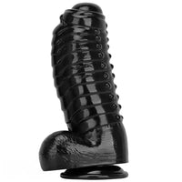 12.2in 13.38in Black PVC Large Thick Giant Caterpillar Anal Dilation Dildo