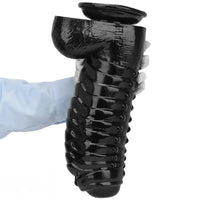 12.2in 13.38in Black PVC Large Thick Giant Caterpillar Anal Dilation Dildo