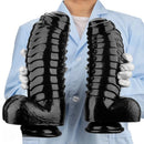 12.2in 13.38in Black PVC Large Thick Giant Caterpillar Anal Dilation Dildo