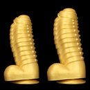 12.2in 13.38in Golden Liquid Silicone Giant Caterpillar Anal Thick Dildo